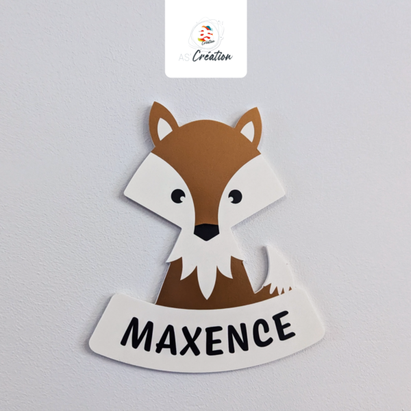 Plaque de porte · <span style="color: #7695a2;">Renard</span>