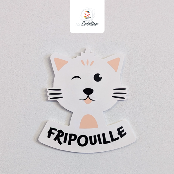 Plaque de porte · <span style="color: #7695a2;">Chat</span>